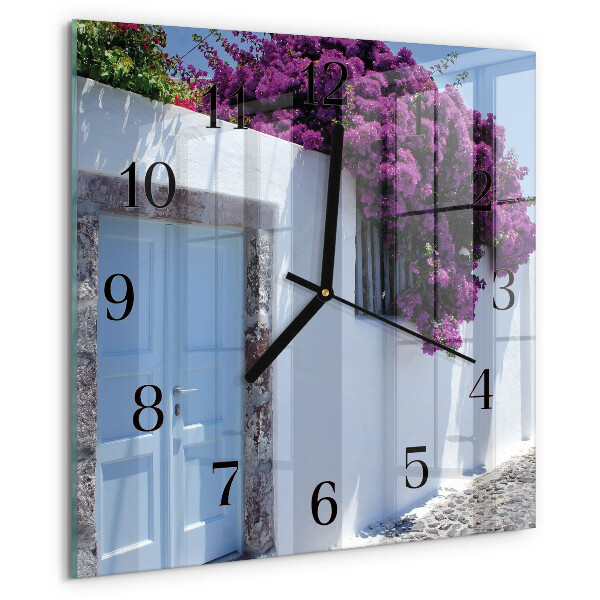 Square wall clock Home Flowers
