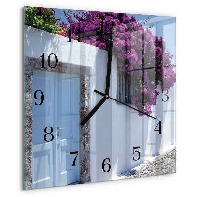 Square wall clock Home Flowers