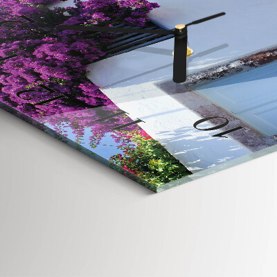 Square wall clock Home Flowers