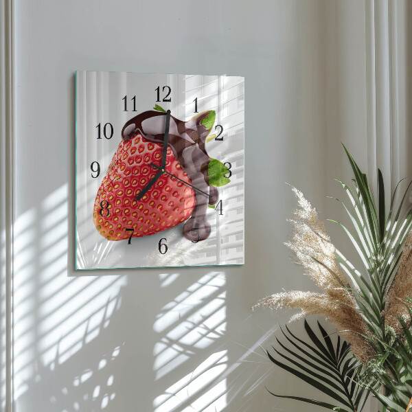 Square wall clock Strawberry Chocolate