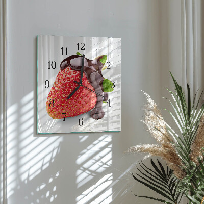 Square wall clock Strawberry Chocolate