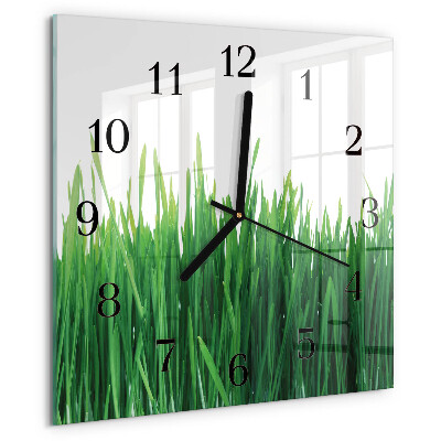 Square wall clock Grass