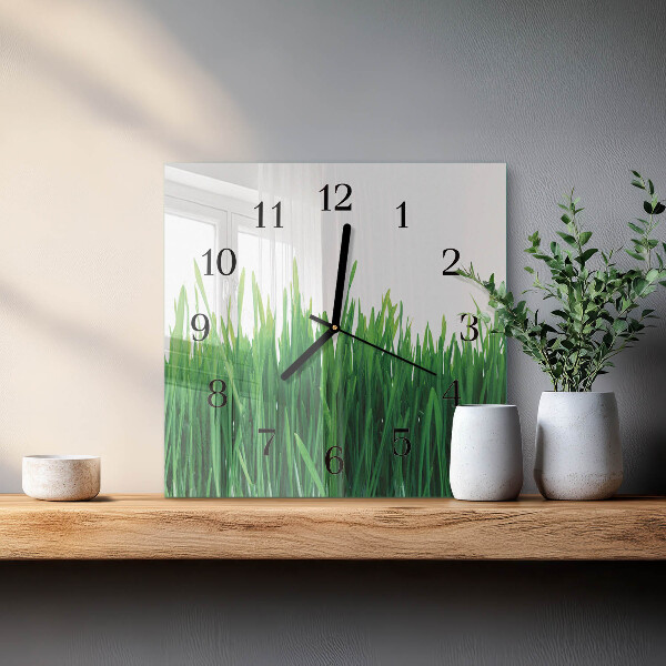 Square wall clock Grass