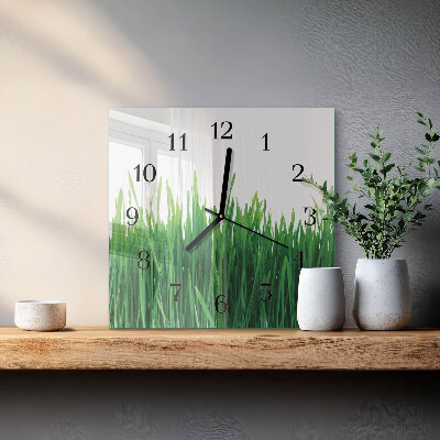 Square wall clock Grass