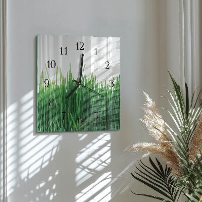 Square wall clock Grass