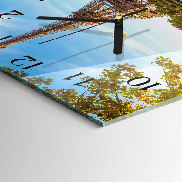 Square wall clock Eiffel Tower Paris
