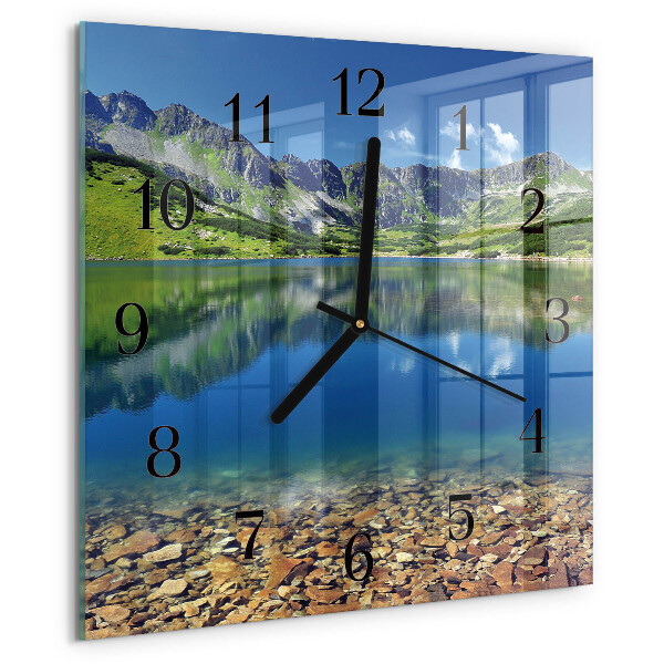 Square wall clock Mountain Lake