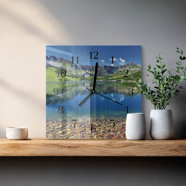 Square wall clock Mountain Lake