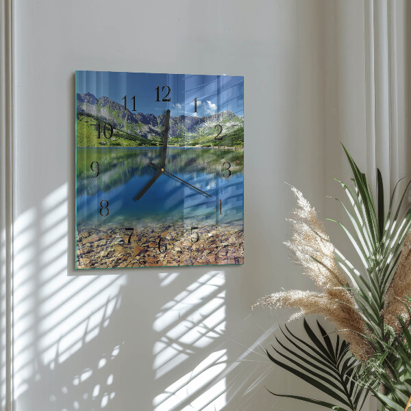 Square wall clock Mountain Lake