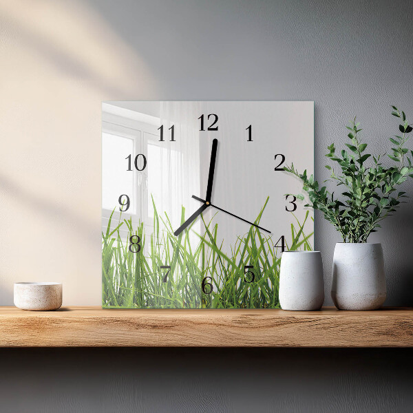 Square wall clock Grass