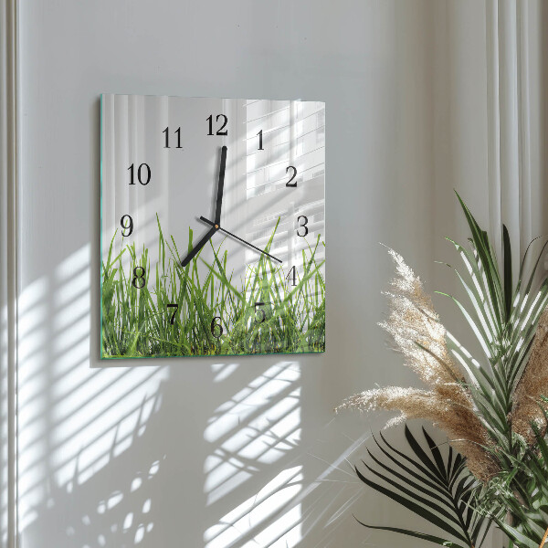 Square wall clock Grass