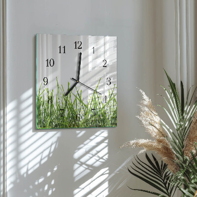 Square wall clock Grass