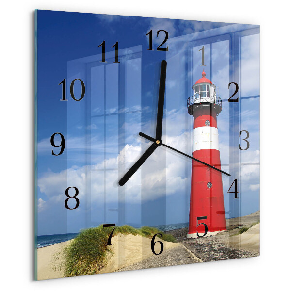 Square wall clock Lighthouse