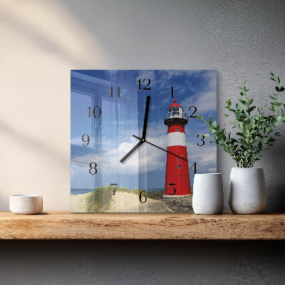 Square wall clock Lighthouse