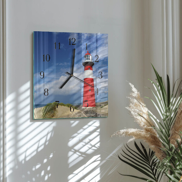 Square wall clock Lighthouse