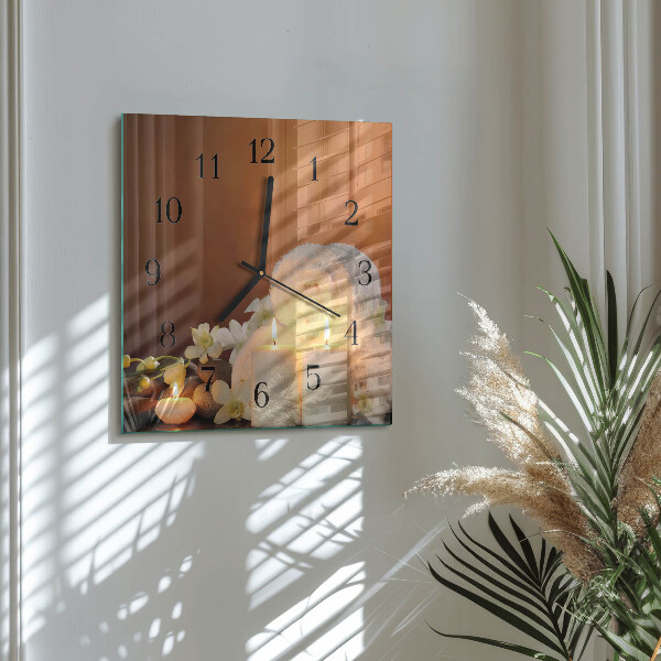 Square wall clock Spa Candles