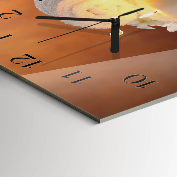 Square wall clock Spa Candles