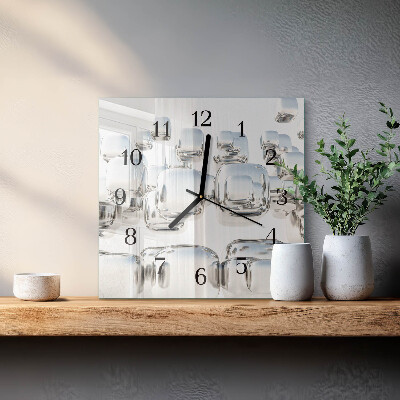Square wall clock 3D cube
