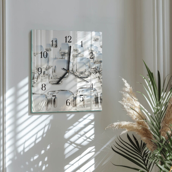 Square wall clock 3D cube
