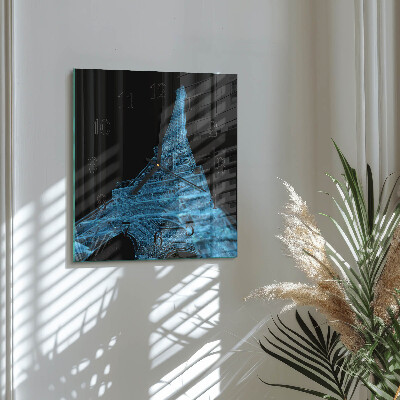 Square wall clock Eiffel Tower Paris