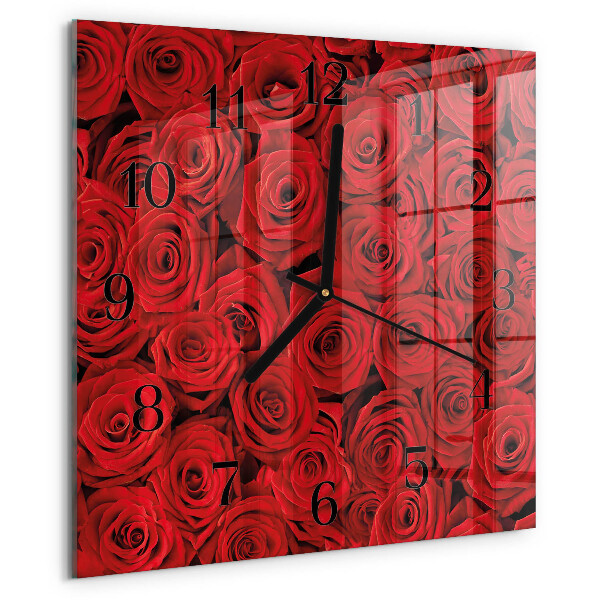 Square wall clock Roses