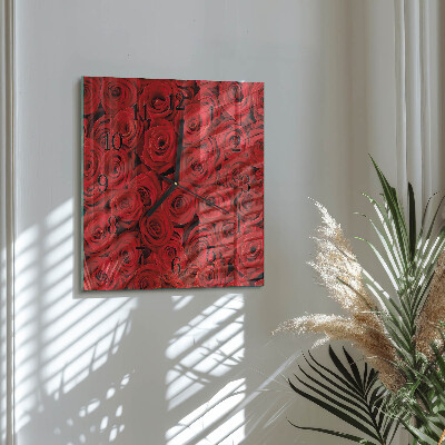 Square wall clock Roses