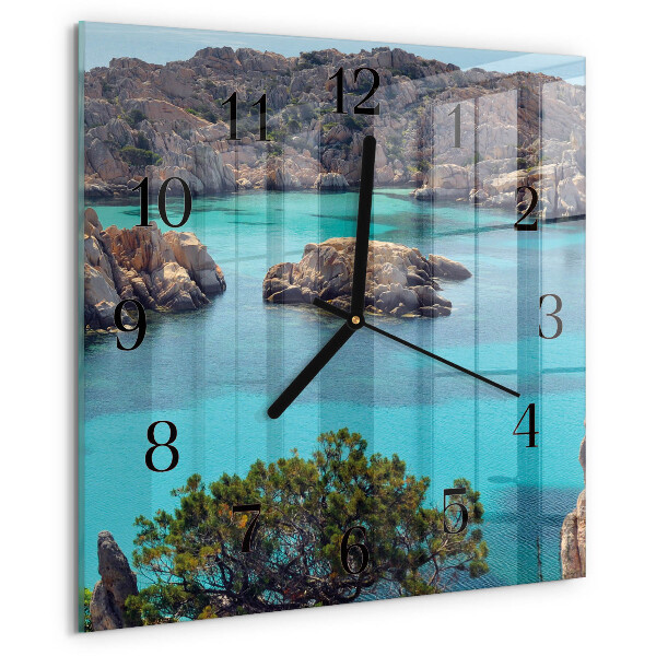 Square wall clock Sea Landscape