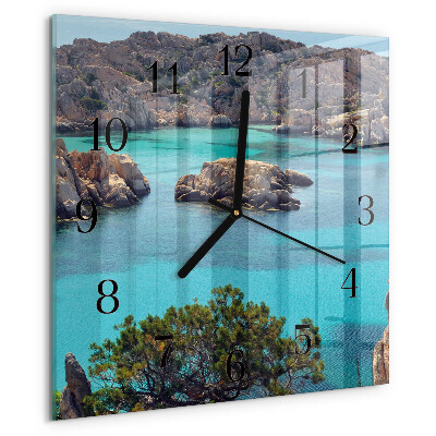 Square wall clock Sea Landscape