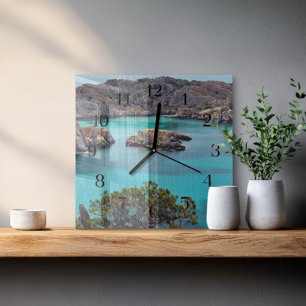 Square wall clock Sea Landscape