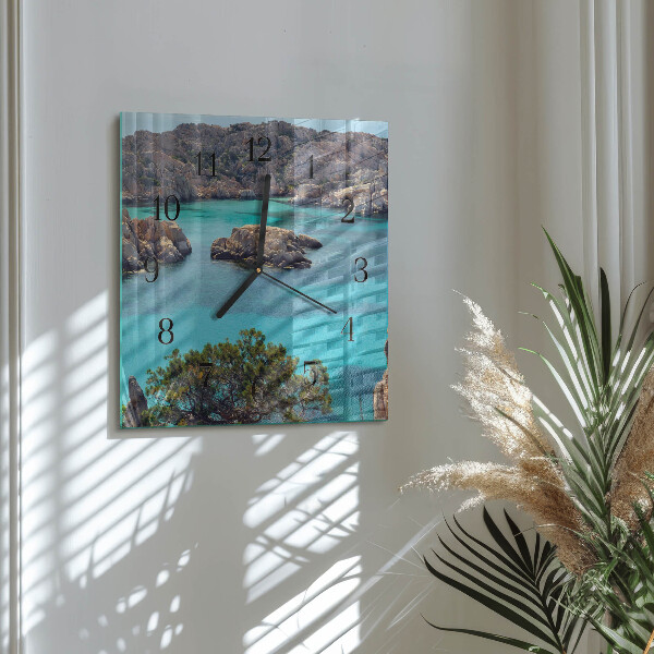 Square wall clock Sea Landscape