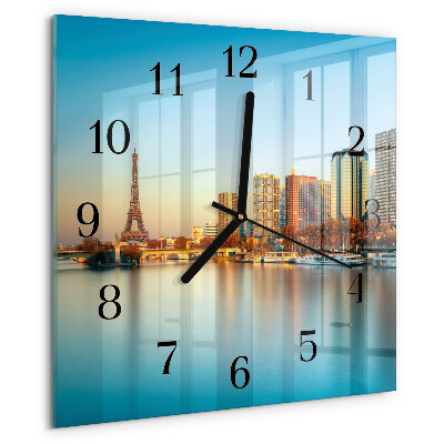 Square wall clock Eiffel Tower Paris