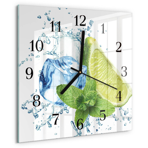 Square wall clock Lime and Mint