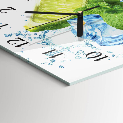 Square wall clock Lime and Mint