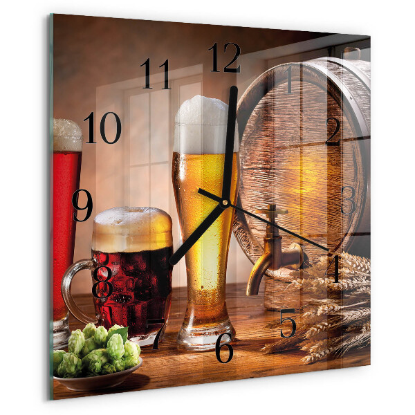 Square wall clock Beer Barrel