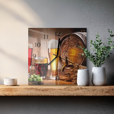 Square wall clock Beer Barrel