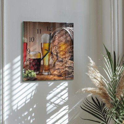 Square wall clock Beer Barrel