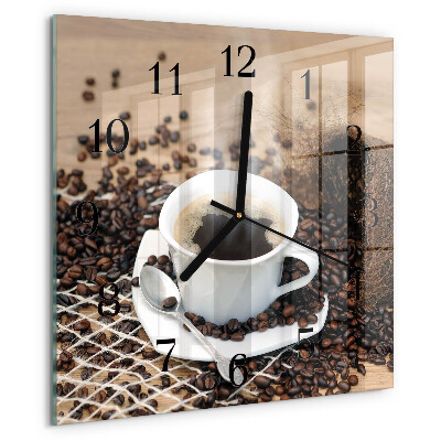 Square wall clock Cup of Coffee