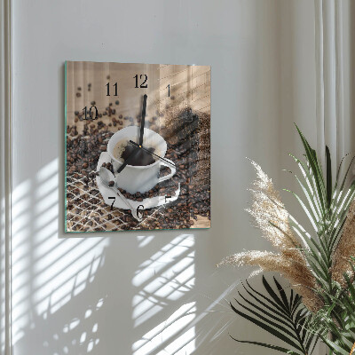 Square wall clock Cup of Coffee