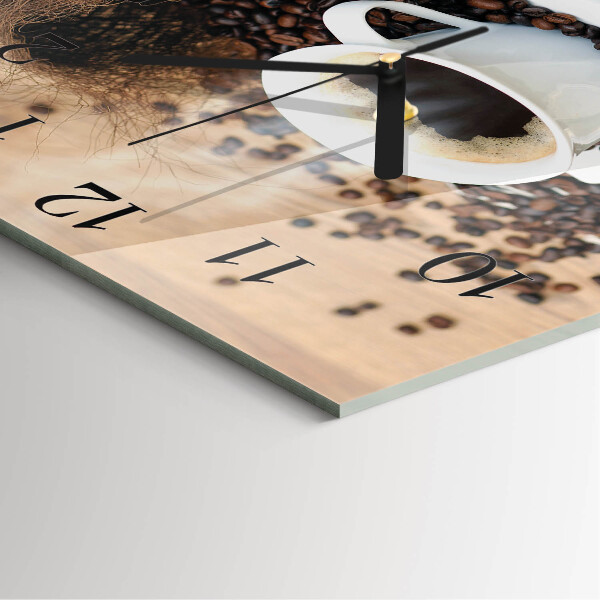 Square wall clock Cup of Coffee