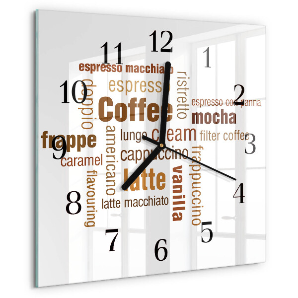 Square wall clock Coffee