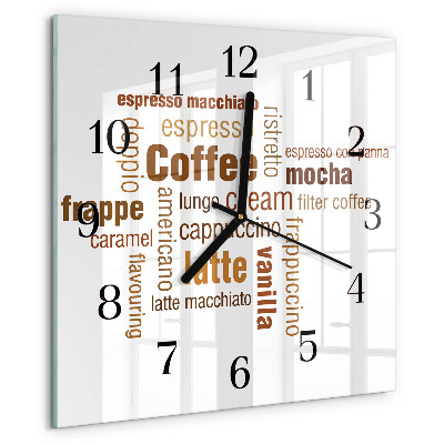 Square wall clock Coffee