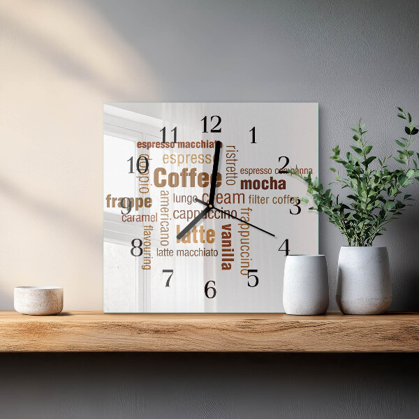 Square wall clock Coffee