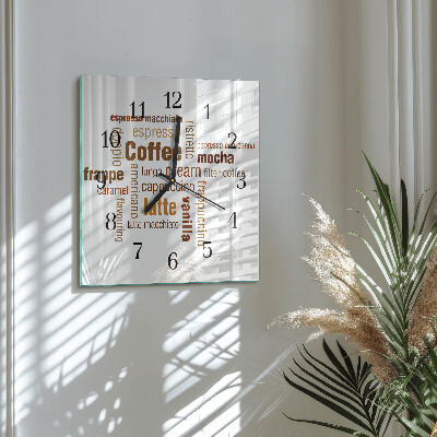 Square wall clock Coffee