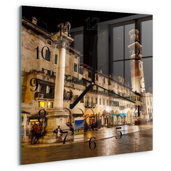 Square wall clock Night on the Town