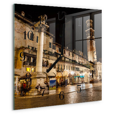 Square wall clock Night on the Town