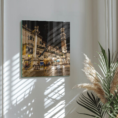Square wall clock Night on the Town