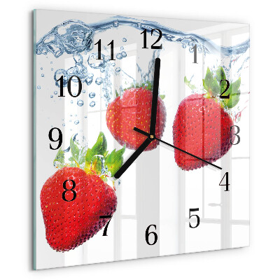 Square wall clock Strawberries