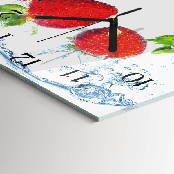 Square wall clock Strawberries