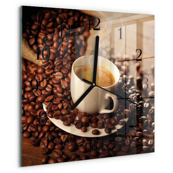 Square wall clock Cup of Coffee