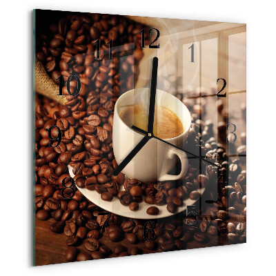 Square wall clock Cup of Coffee